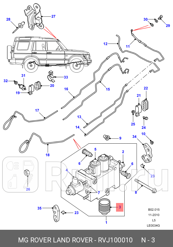 Фильтр подвески LAND ROVER RVJ100010 0₽