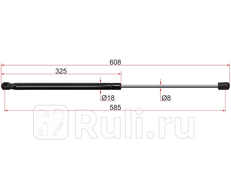 Амортизатор капота 1 шт для Porsche Cayenne 2002-2010 SAT ST-95551135900 980₽