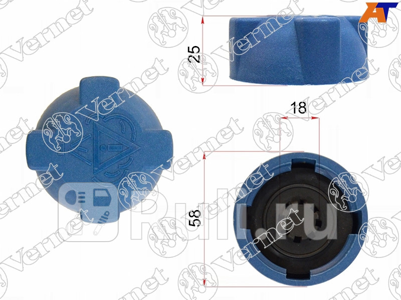 Крышка бачка расширительного для Volkswagen Polo 2001-2005 VERNET RC0036 550₽