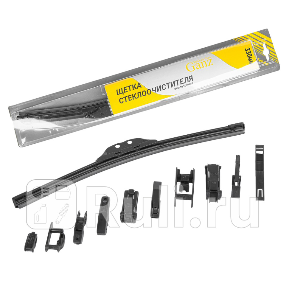 Щетка стеклоочистителя 330 мм бескаркасная 1 шт GANZ GIS01012 540₽