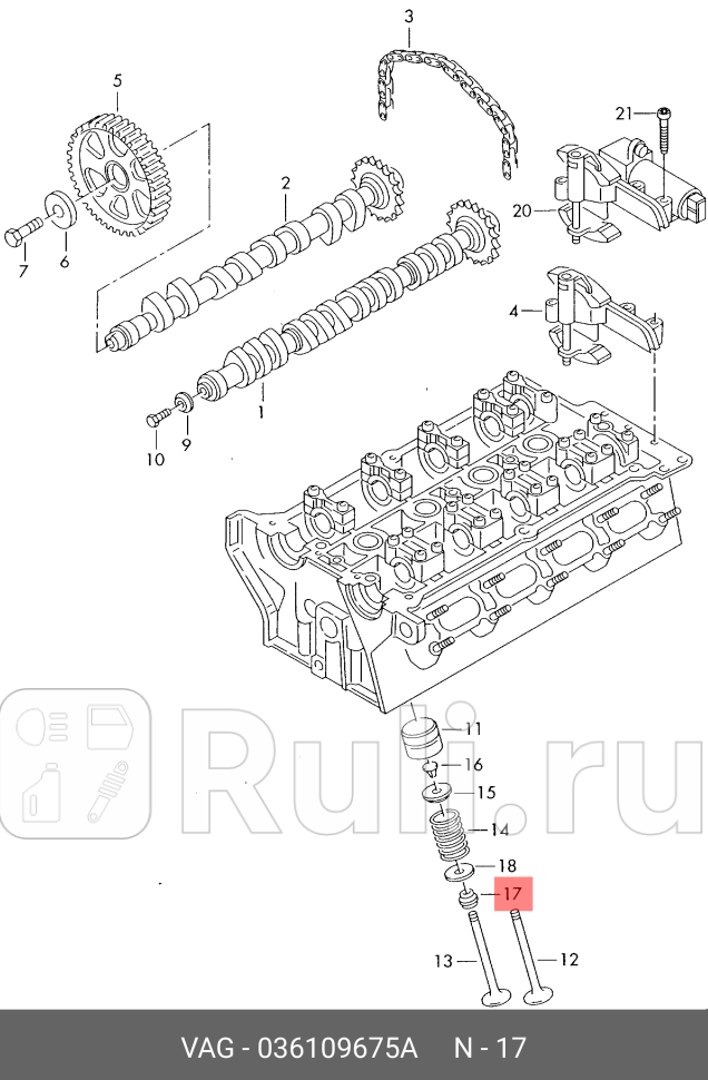 Колпачок маслосъемный VW GOLF PASSAT 10 - 2019DTDSDI 86- 6x88122x97 VAG 036109675A 270₽