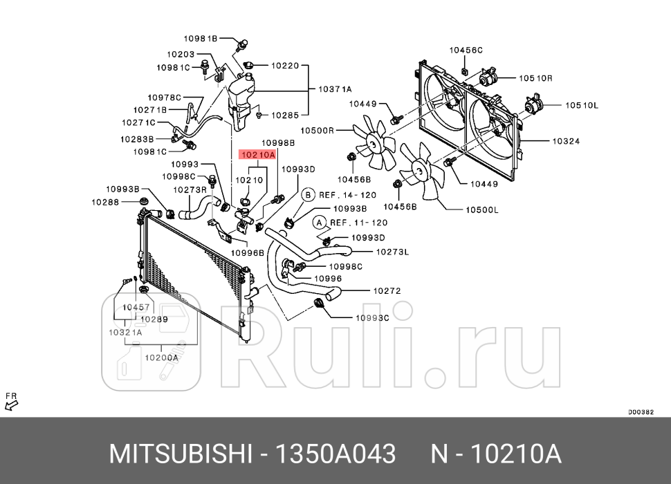 Крышка радиатора mitsubishi asxlanceroutlander 06 MITSUBISHI 1350A043 4920₽