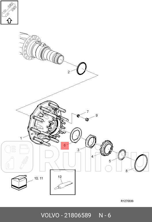 Стопорная шайба ступицы VOLVO VOLVO 21806589 0₽