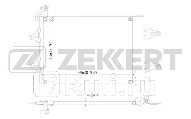 Радиатор кондиционера Seat Cordoba III 02- Ibiza III 02- Skoda Fabia 6Y_ 5J_ 99- Roomster 5J Zekkert mk-3114 9530₽