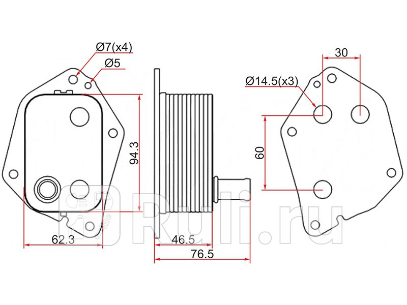 Радиатор масляный для Kia Ceed 1 2006-2010 SAT ST-26410-2A501 1420₽