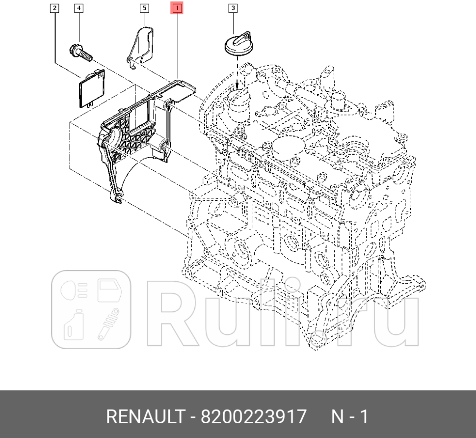 Крышка ремня грм для Renault Clio 2 рестайлинг 2001-2006 RENAULT 8200223917 5330₽