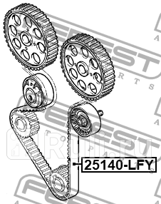 Ремень ГРМ Peugeot 306406605806 1820 16V 94 FEBEST 25140-LFY 1420₽