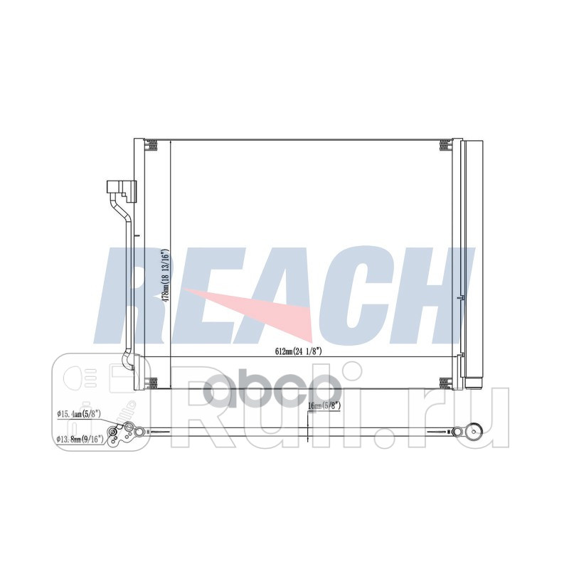 Радиатор кондиционера BMW 530I TOP L6 3.0L 2012-2013  REACH 1.31.3896.PD