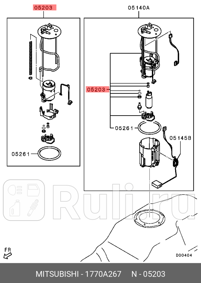 Фильтр топливный в баке mitsubishi asx 16-20 10outlander 20-24 09 MITSUBISHI 1770A267 0₽
