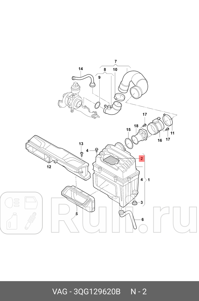 Фильтр воздушный VAG 3QG129620B 0₽