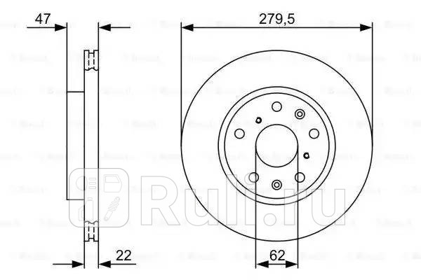 Диск тормозной перед BOSCH 986479403 0₽