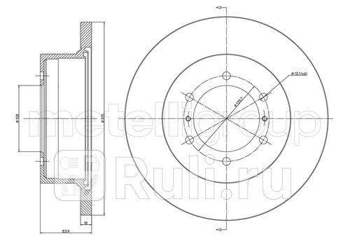 Диск тормозной задний Metelli 23-0464 0₽