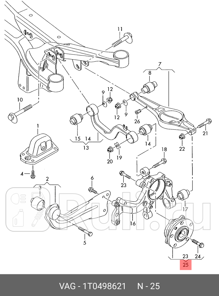 Подшипник ступица и монтажные VAG 1T0498621 0₽