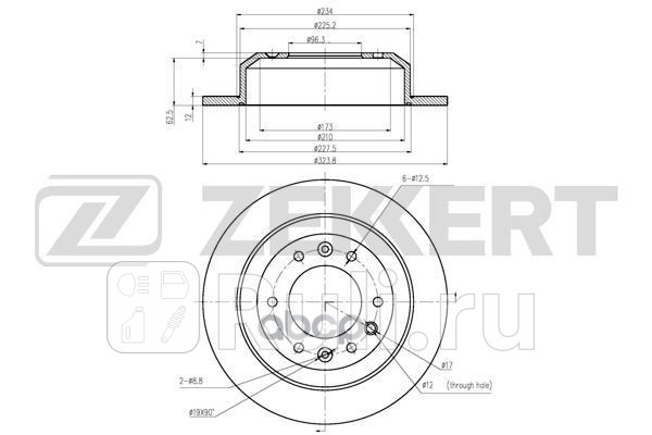 Диск торм задн Kia Carnival III 06- Zekkert bs-5969 0₽
