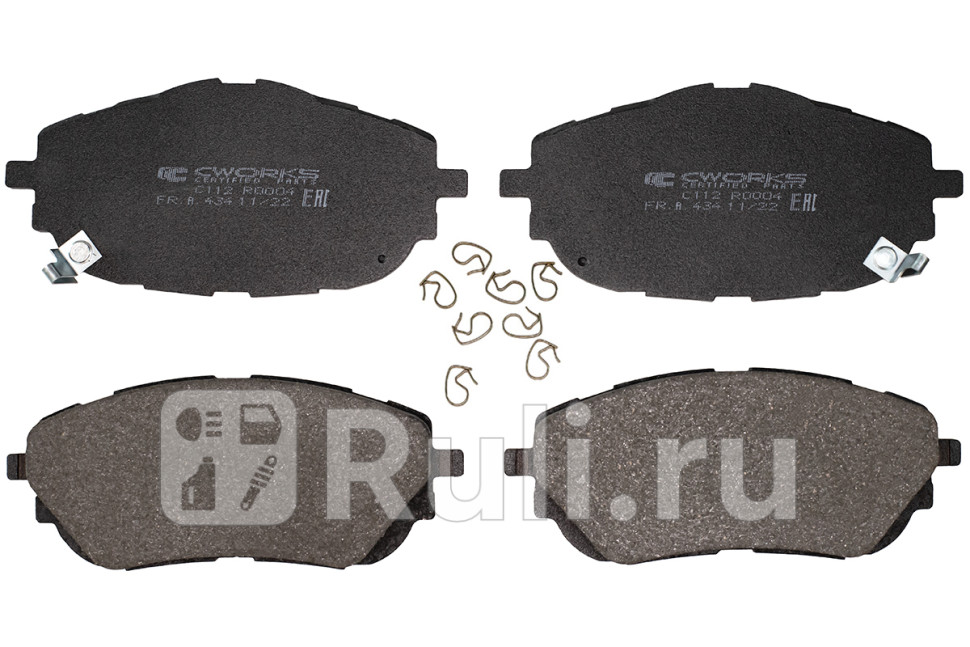 Колодки тормозные передние Low Metallic TOYOTA CWORKS C112R0004 0₽