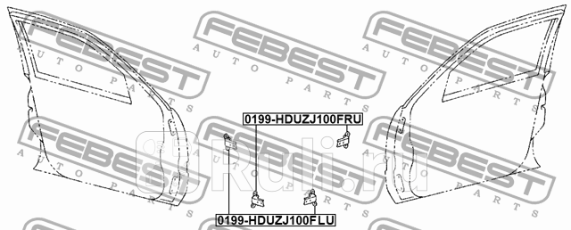 ПЕТЛЯ ПЕРЕДНЕЙ ПРАВОЙ ДВЕРИ ВЕРХНЯЯ подходит для FEBEST 0199-HDUZJ100FRU 2270₽