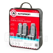 Чехлы Г-ль СобольВалдай велюр 7 пр водитель пассажир черно-серые AUTOPROFI GAZ-002 BKGY 3460₽
