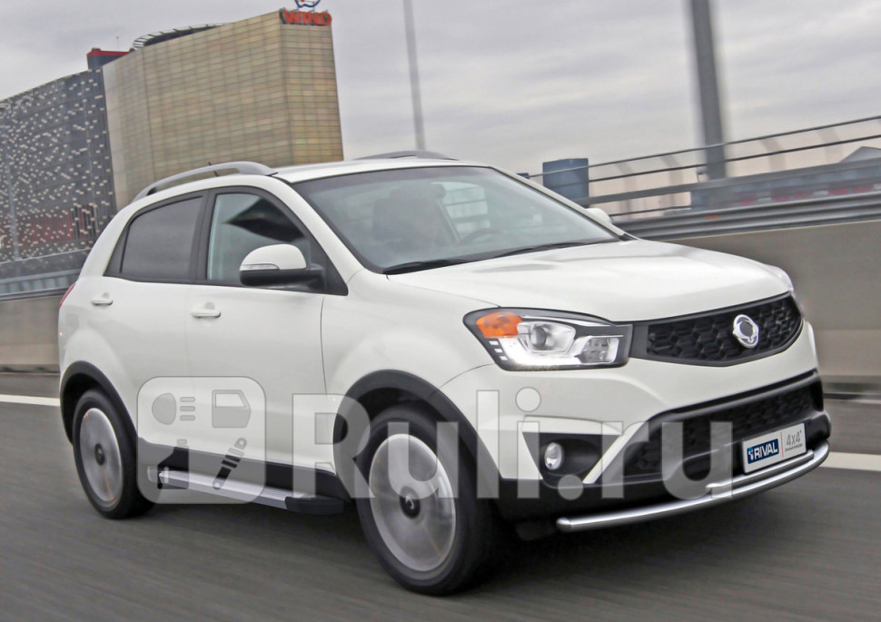 Пороги-подножки комплект silver для Ssangyong Actyon 2010-2013 RIVAL F173AL53032 23670₽