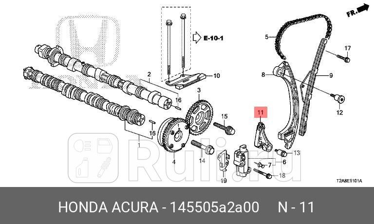 Натяжитель цепи комплект рычага honda accord 2013 - 2014 HONDA 145505A2A00 2070₽