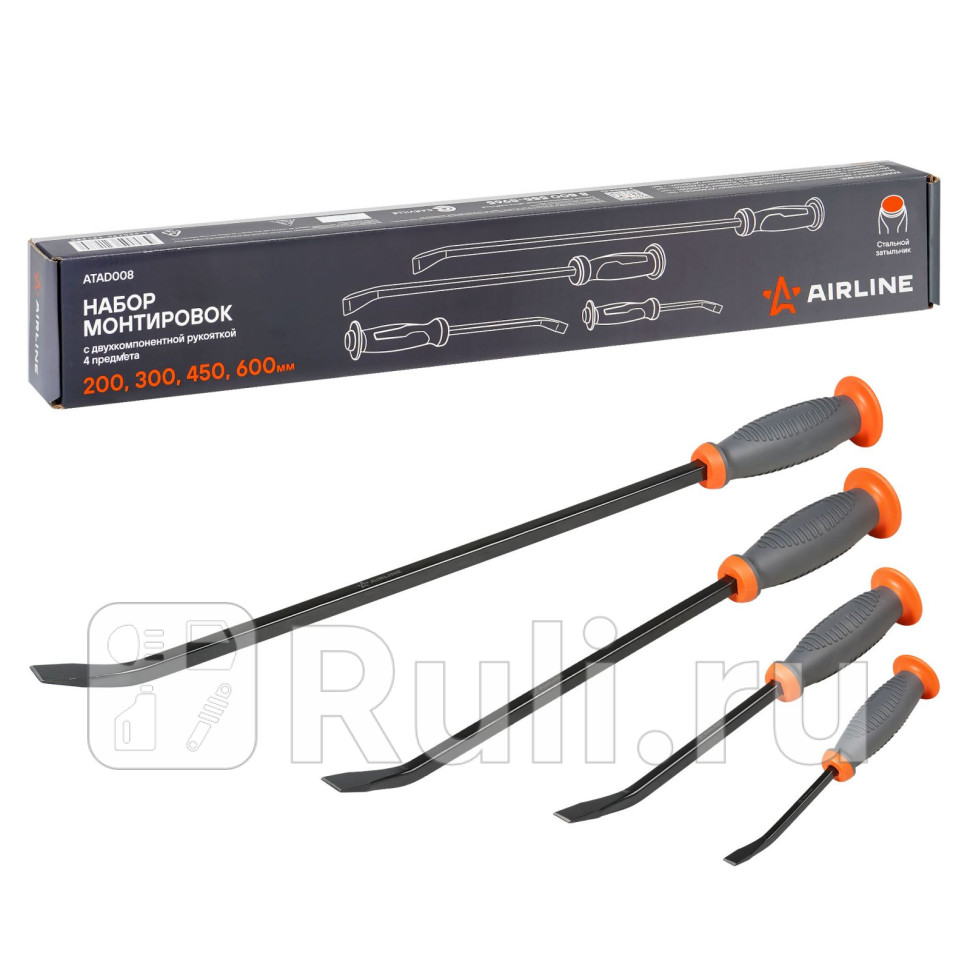 Набор монтировок с двухкомпонентной рукояткой PRO 4пр 200 300 450 600мм AIRLINE ATAD008 2350₽