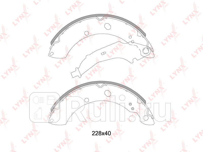 Колодки тормозные барабанные комплект для Seat Ibiza 4 2008-2012 LYNXAUTO BS-8002 3970₽