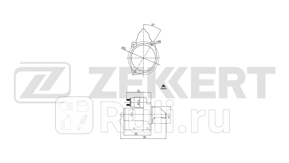 Стартер VW LT 28-35 II LT 28-46 II 96- MB C-Class W202203 S202203 CL203 93- M-Class W163 98 Zekkert an-1089 8030₽