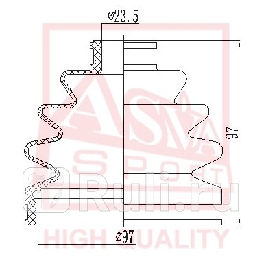 Пыльник ШРУСа комплект без смазки 27x100x100 ASVA ASBT-115 490₽